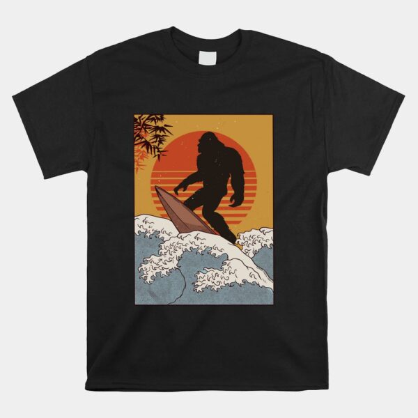 Japanese Vintage Kanagawa Surfing Bigfoot Hanging Ten Shirt