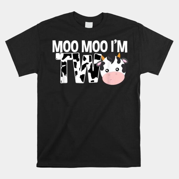 Moo Moo IÃ¢â‚¬â„¢m Two 2nd Birthday Shirt