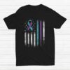 Suicide Prevention Awareness American Flag Ribbon Support Shirt