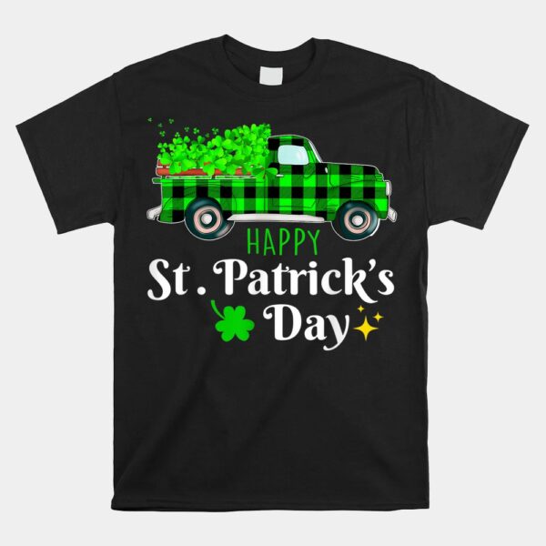 Truck Buffalo Plaid Shamrock Happy St. Patrick's Day 2023 Shirt