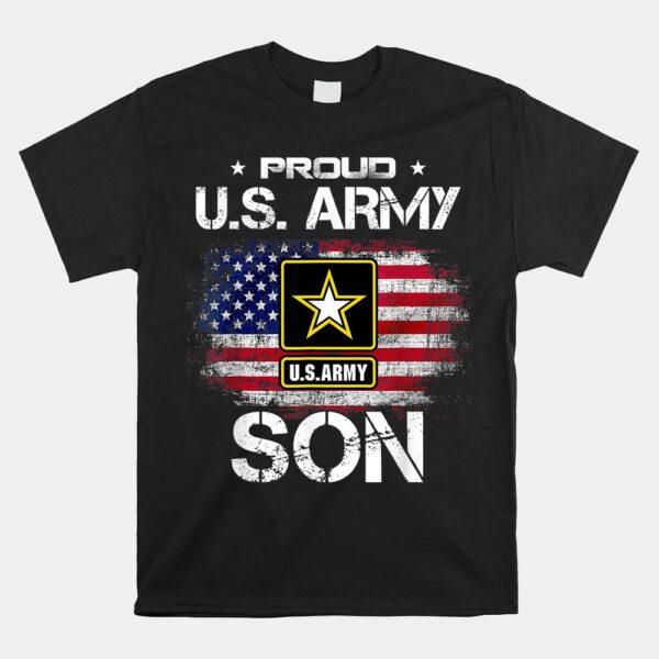 US Army Proud Son Proud Son Of A US Army Veteran Flag Shirt
