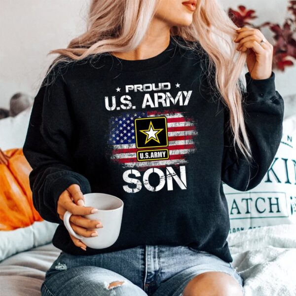 US Army Proud Son Proud Son Of A US Army Veteran Flag Shirt