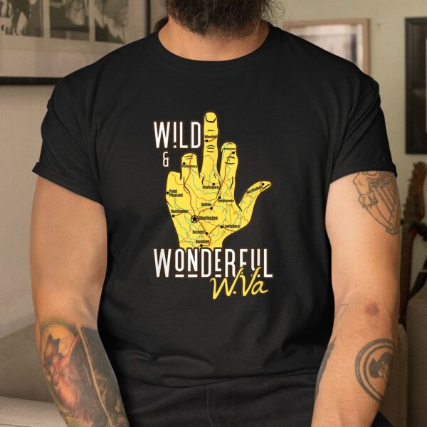 West Virginia Map Wv Middle Finger Funny Wv Souvenir Shirt