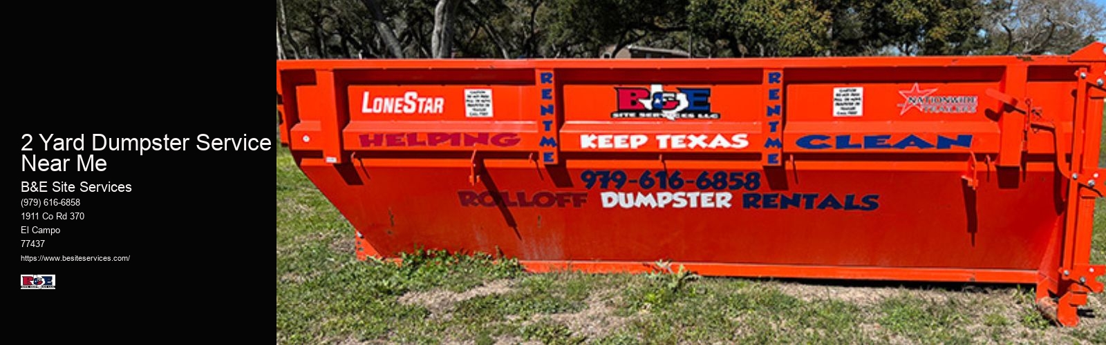 2 Yard Dumpster Service Near Me