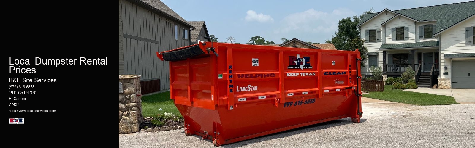 Local Dumpster Rental Prices