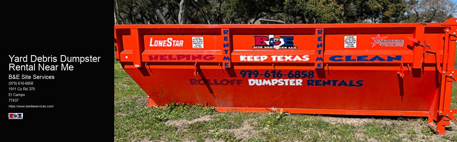 Yard Debris Dumpster Rental Near Me