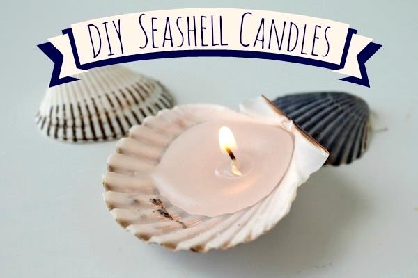 Stellen Sie Ihre eigenen Seashell-Kerzen her.