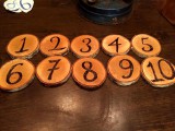 Números de mesa de madera de abedul rústico