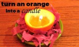 Verwandle eine Orange in eine Kerze