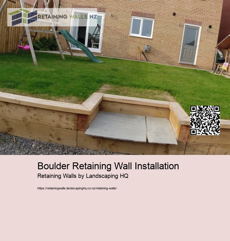 Boulder Retaining Wall Installation
