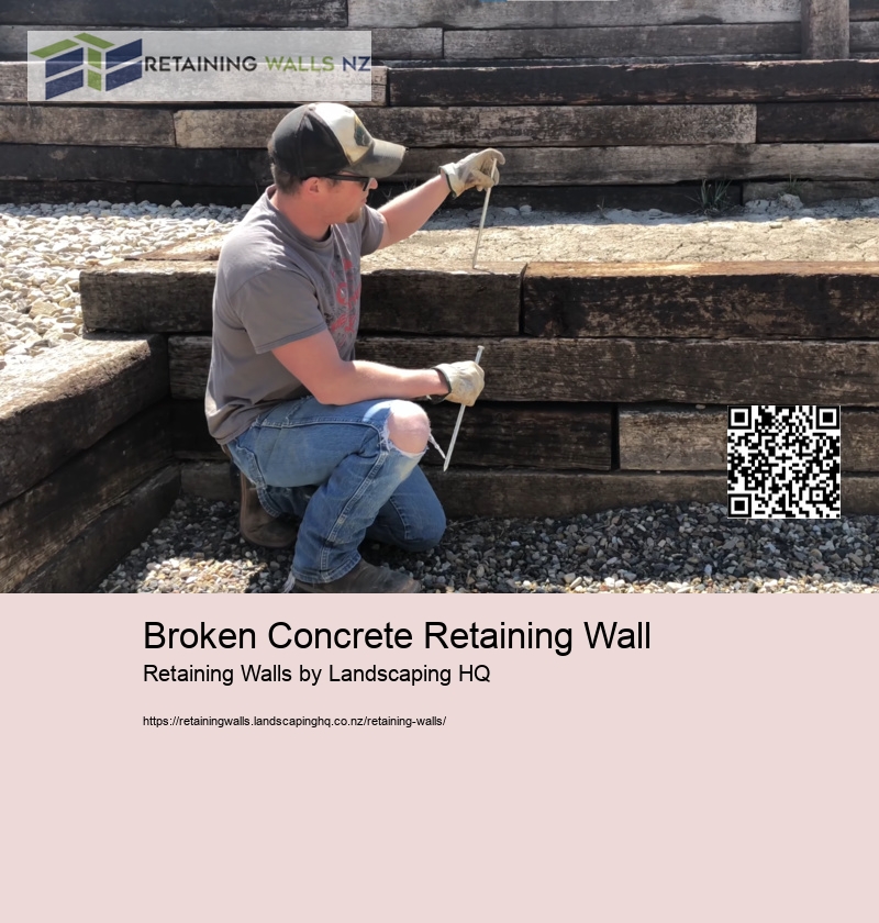 Broken Concrete Retaining Wall