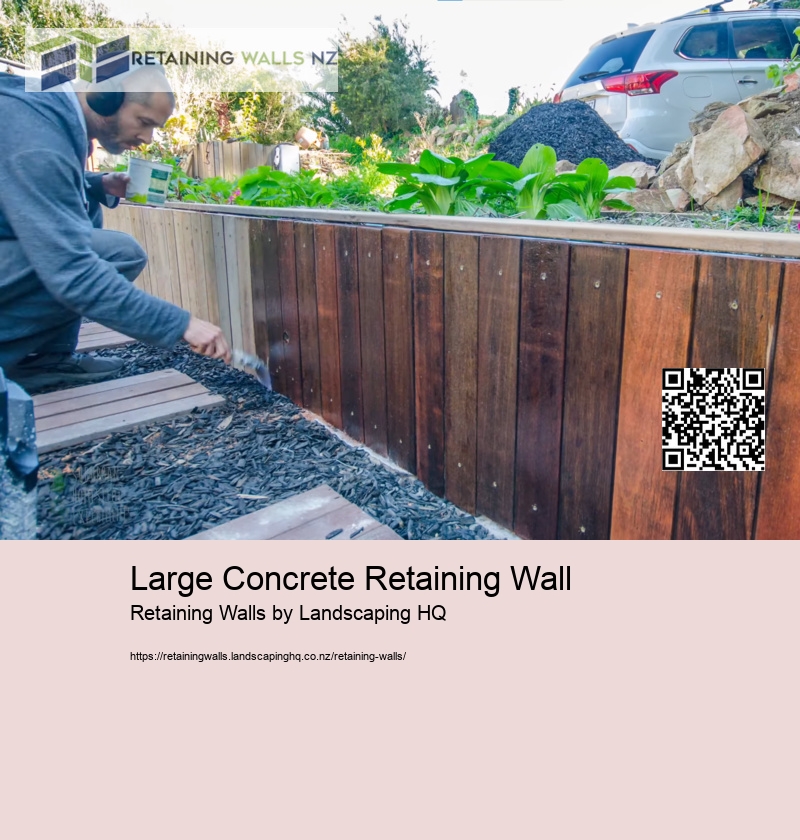 Large Concrete Retaining Wall