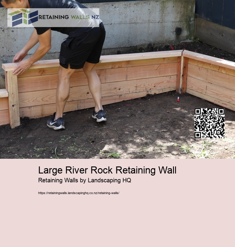 Large River Rock Retaining Wall