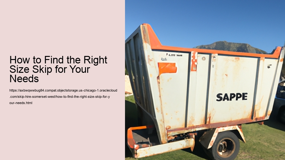 How to Find the Right Size Skip for Your Needs 