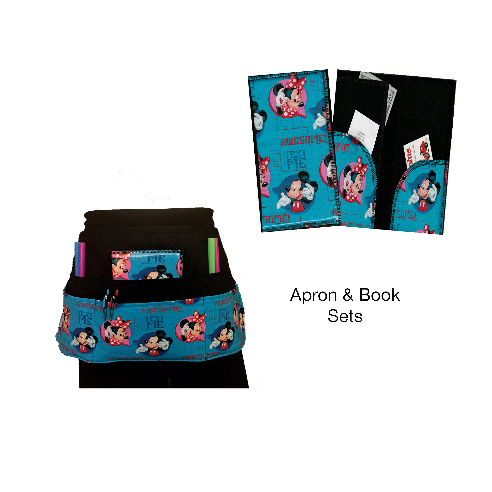 Mickey & Minnie Text Book & Apron Set