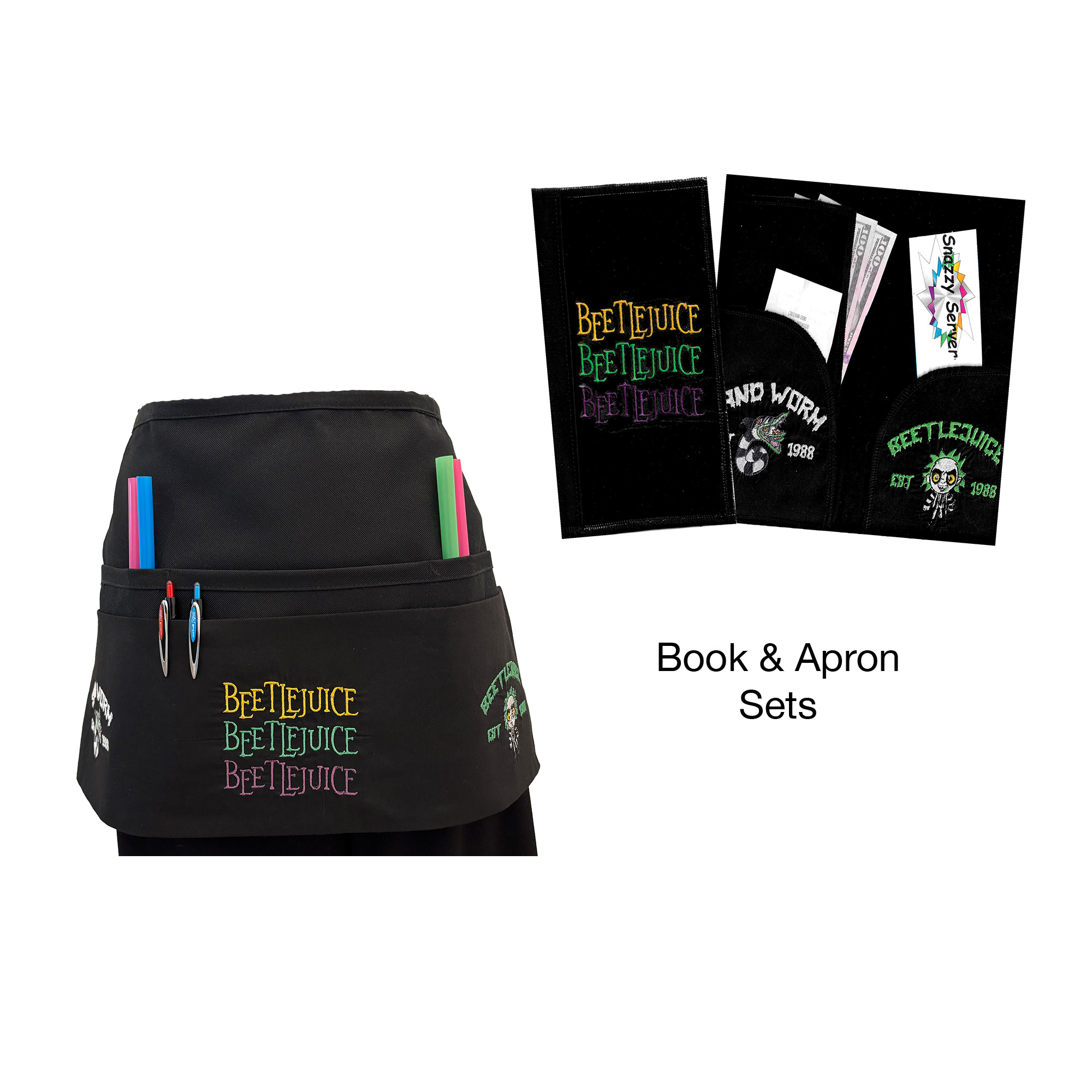 Beetlejuice Embroidery Book & Apron Set