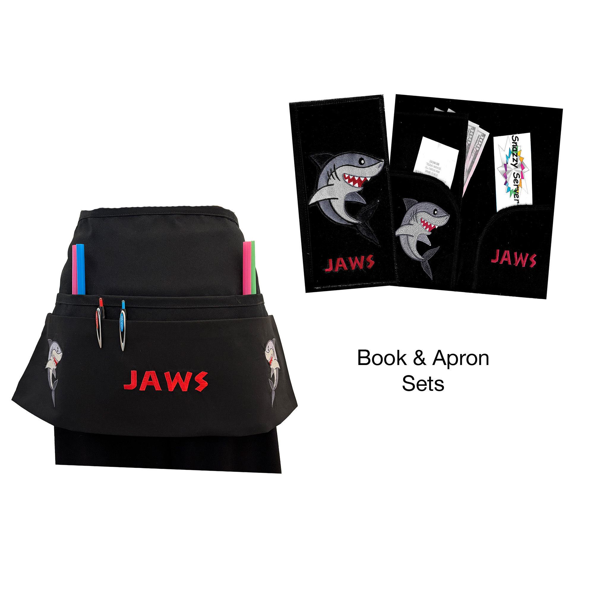 Jaws Embroidery Book & Apron Set