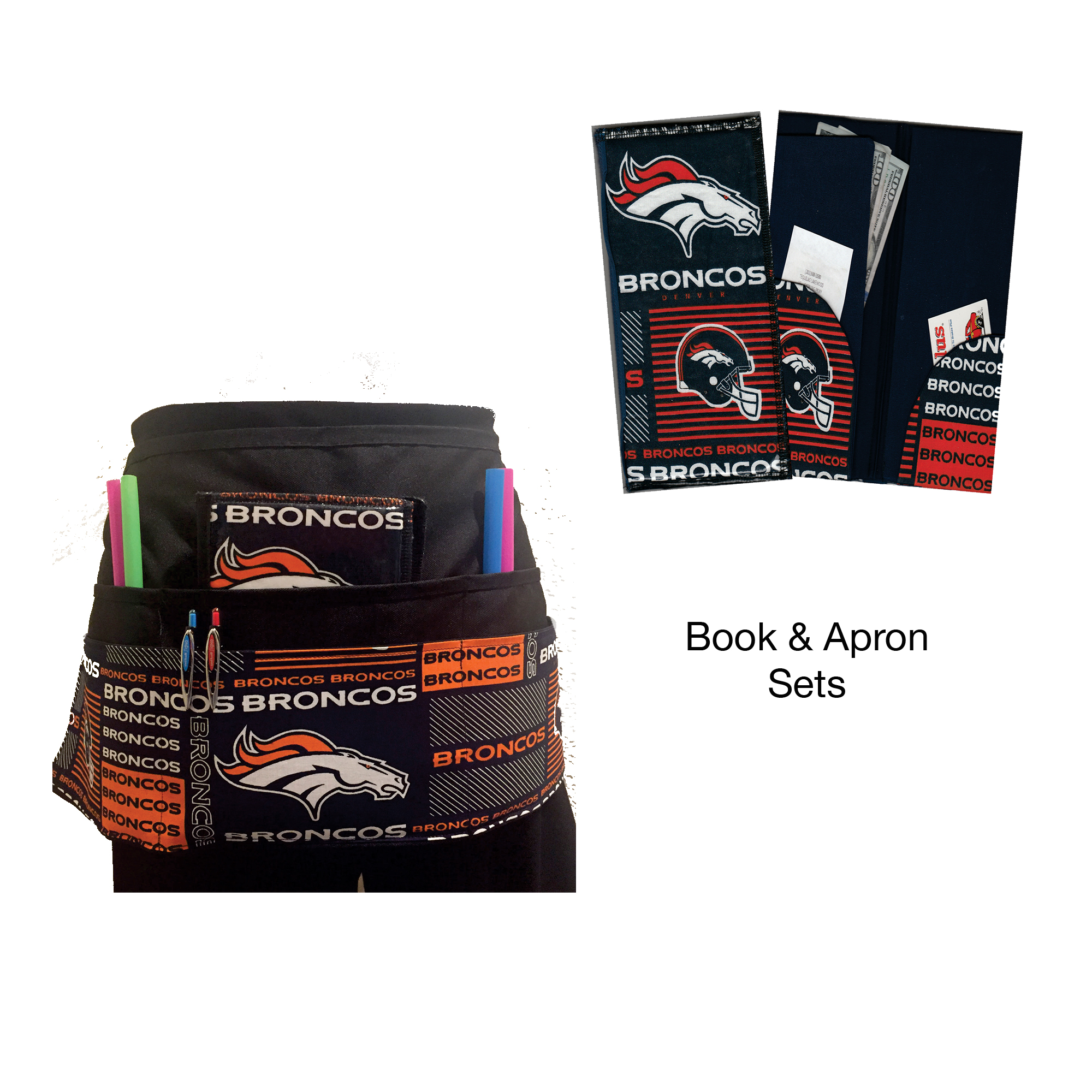 NFL Denver Broncos Helmet Book & Apron Set