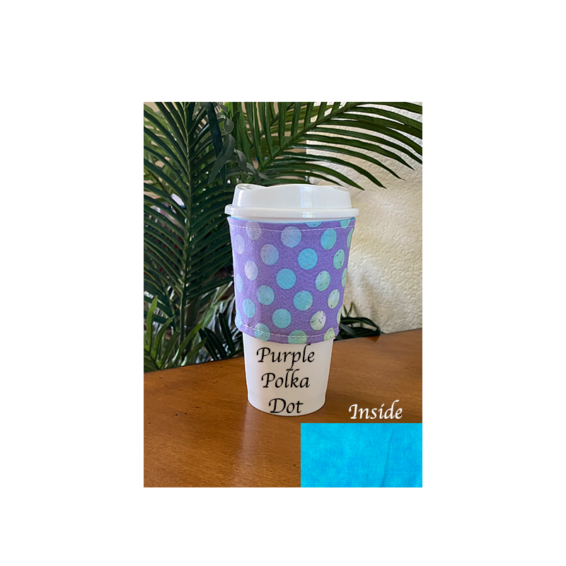 Purple Polka Dot Coffee Cozy