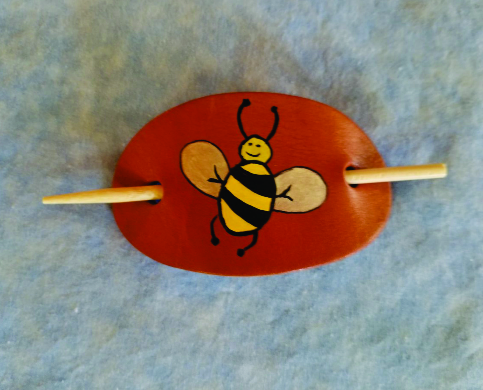 Bumble Bee Leather Hair Barrettes