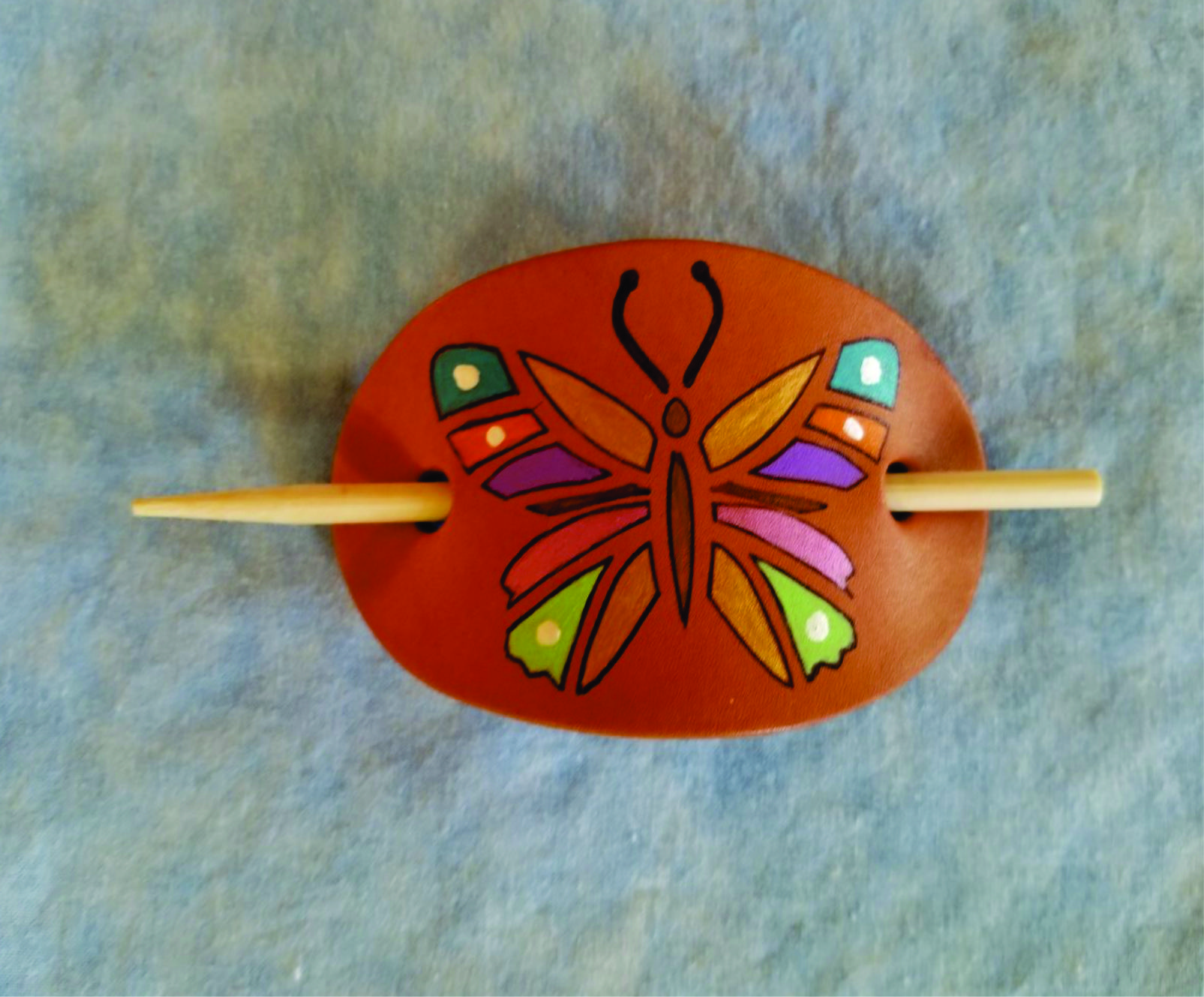 Butterfly  Leather Hair Barrettes