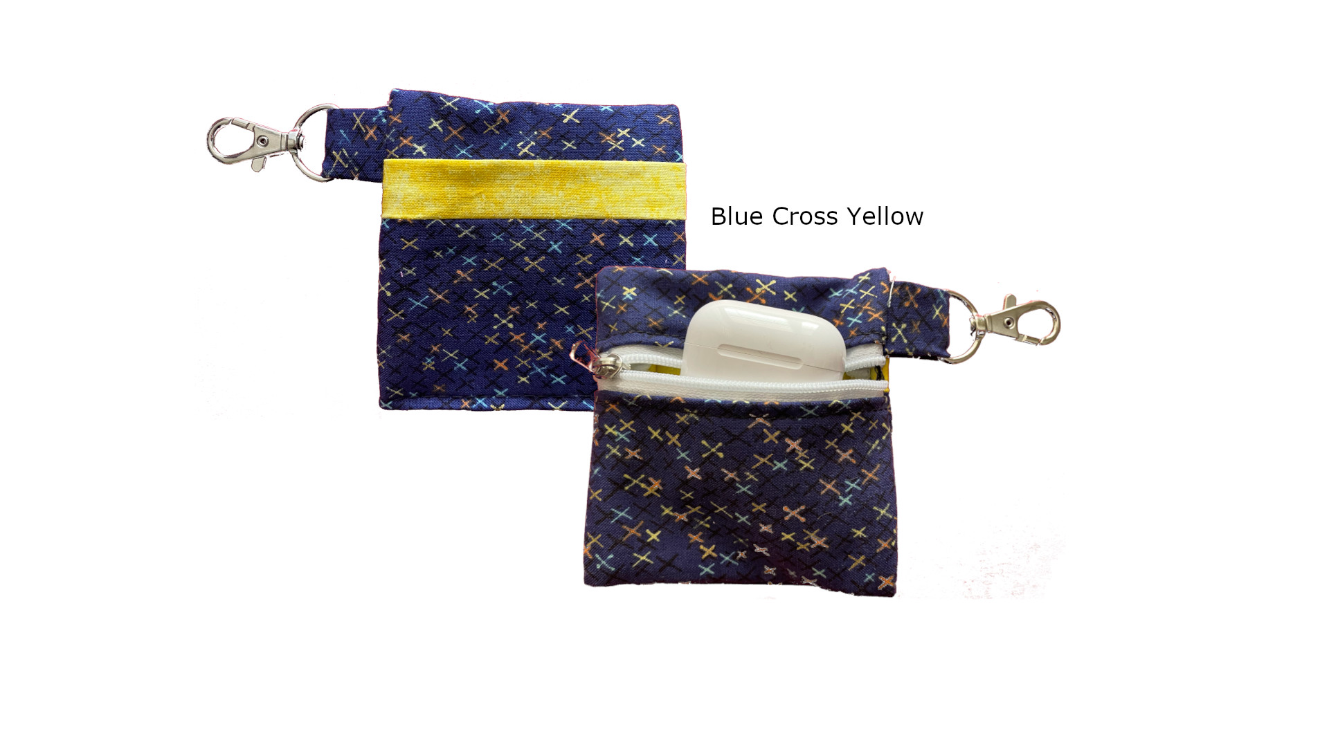 Blue Cross Yellow Keychain Pouch