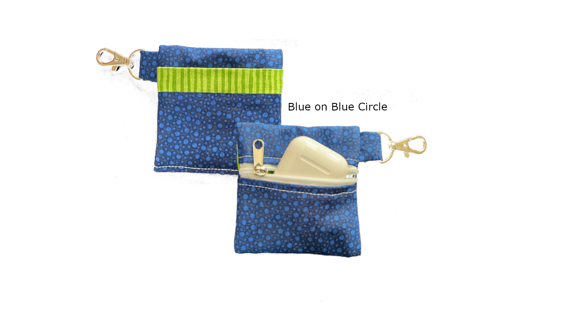 Blue on Blue Circle Keychain Pouch