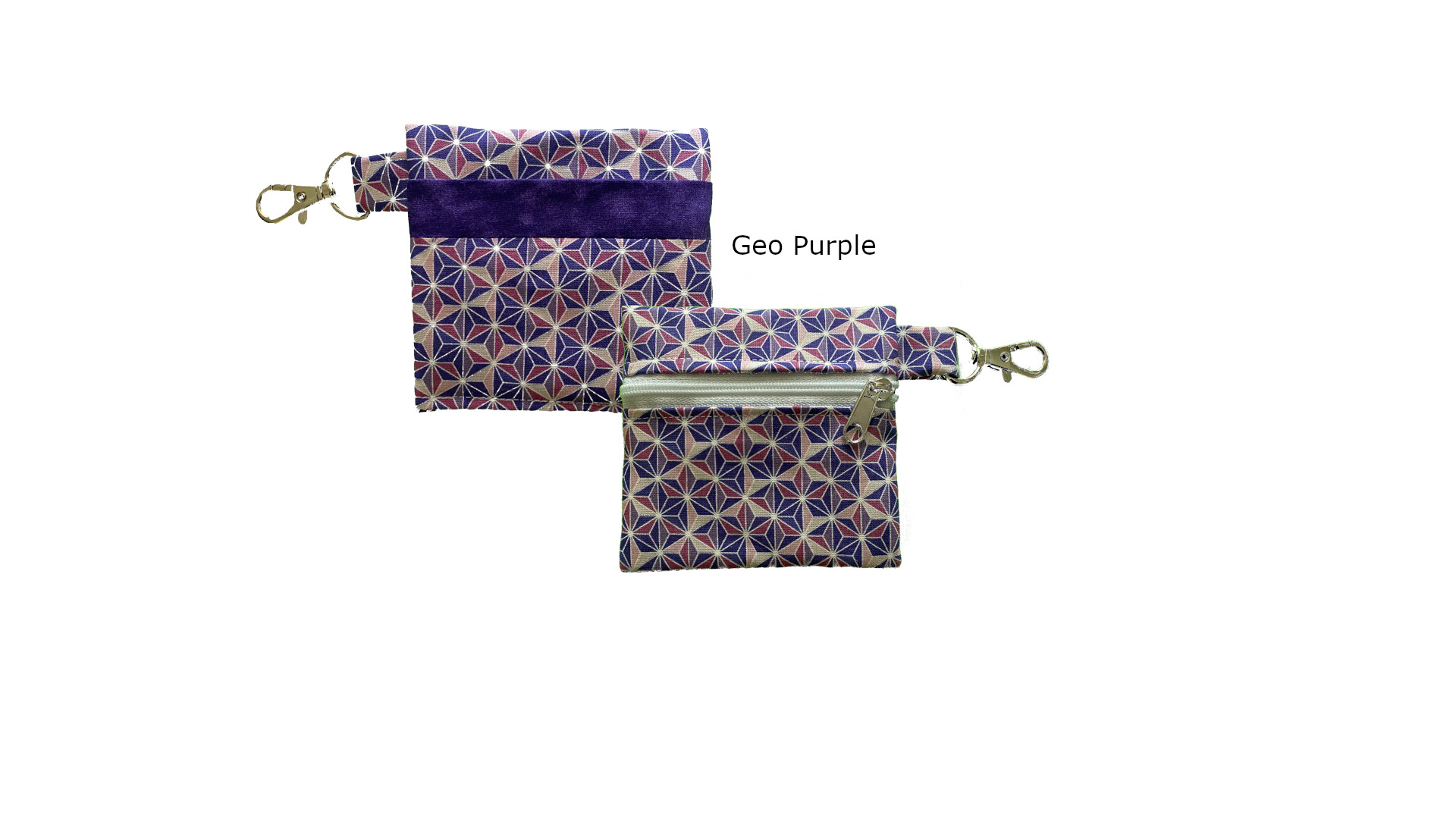 Geo Purple Keychain Pouch