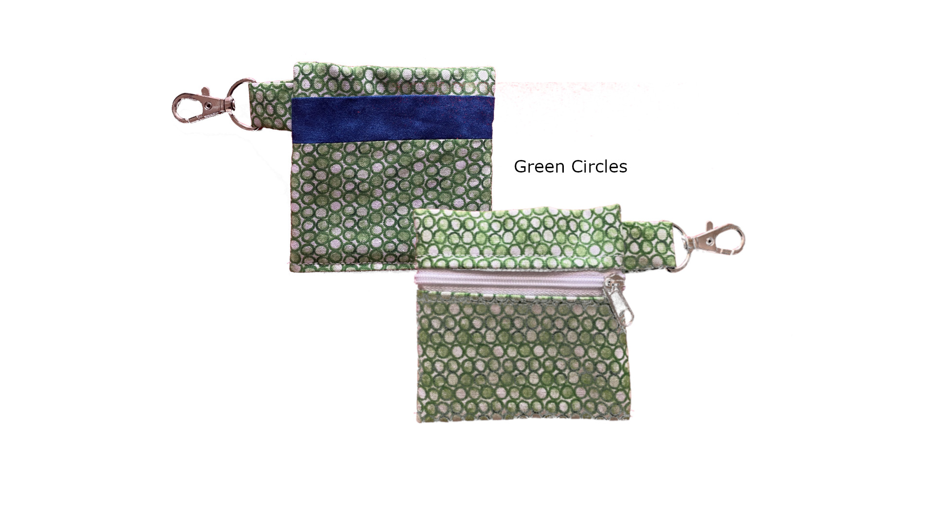 Green Circles Keychain Pouch