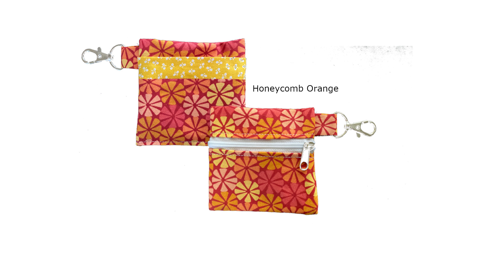 Honeycomb Orange Keychain Pouch