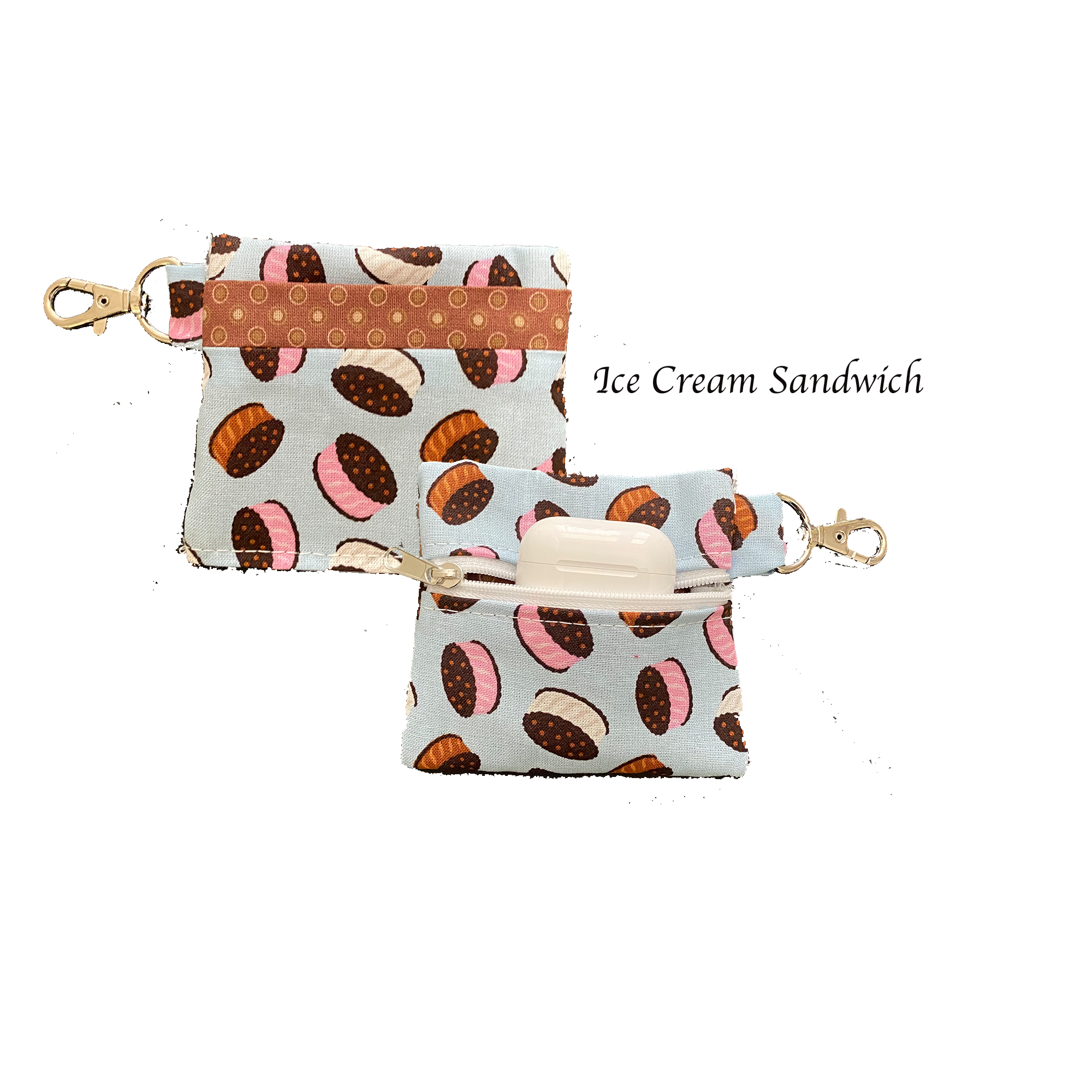 Ice Cream Sandwich Keychain Pouch