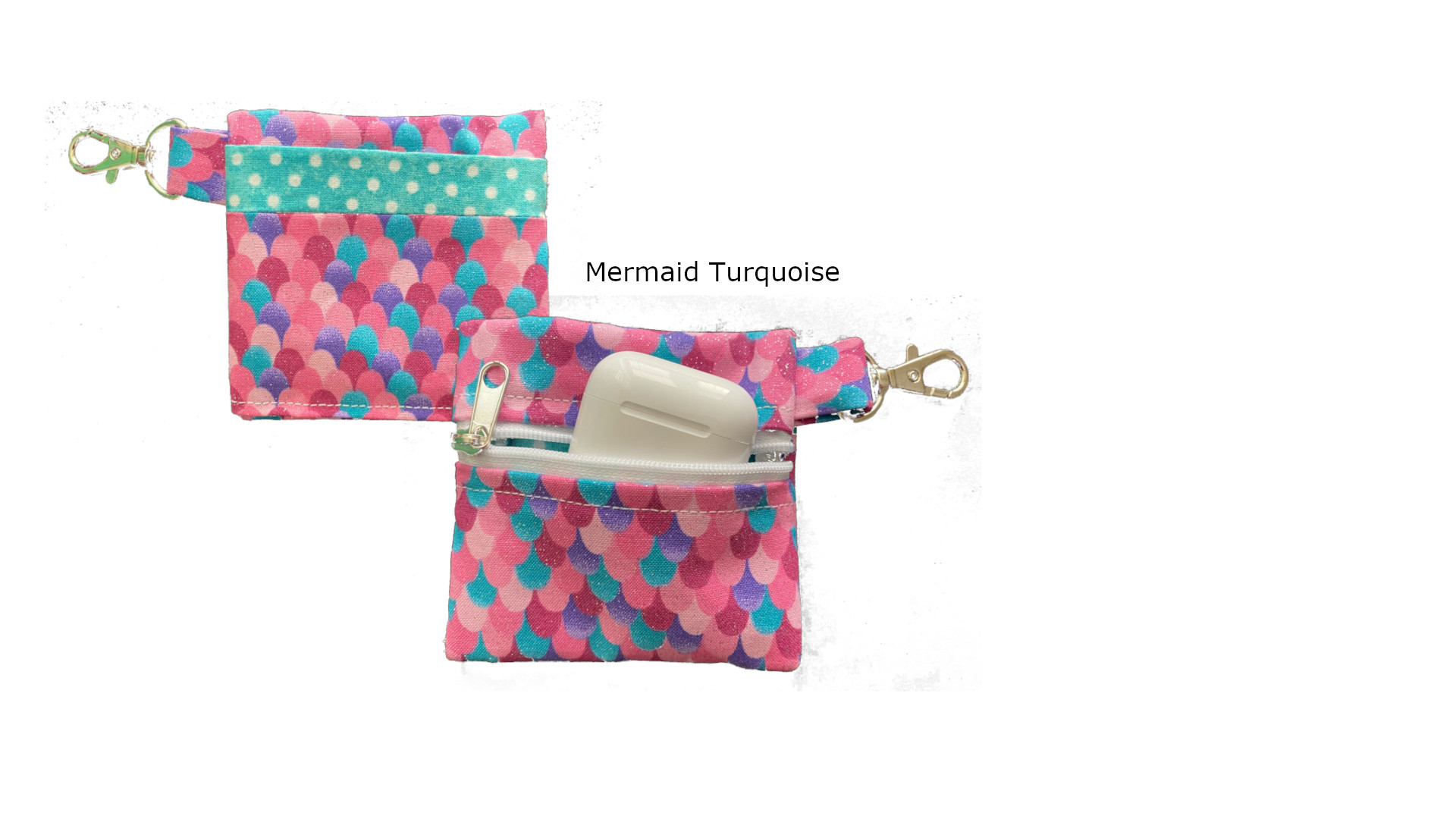 Mermaid Turquoise Keychain Pouch