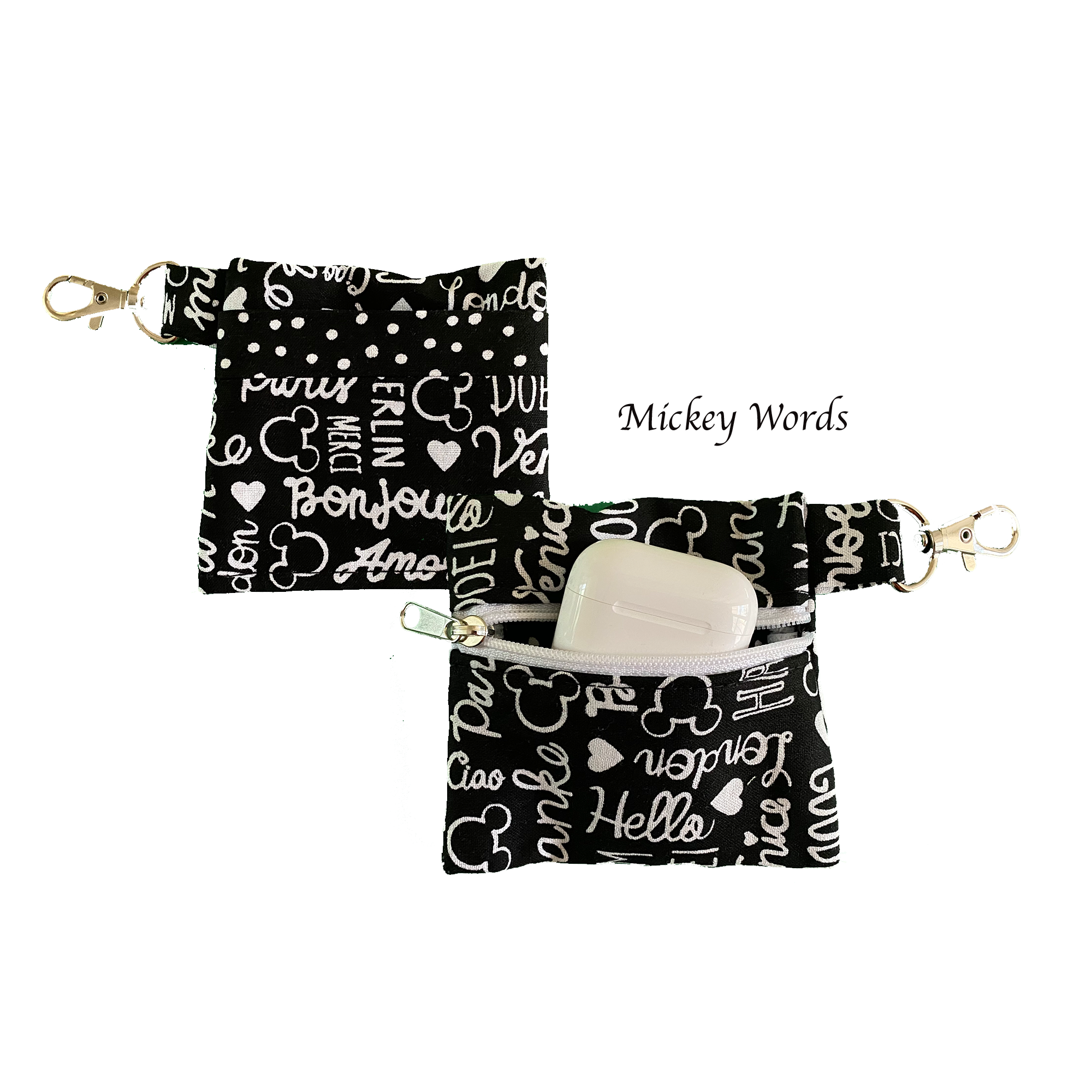 Mickey Mouse Words Keychain Pouch