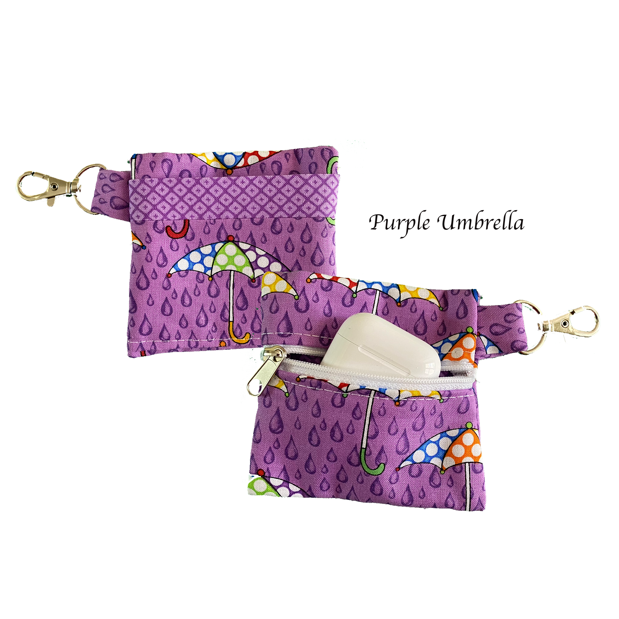 Purple Umbrella Keychain Pouch