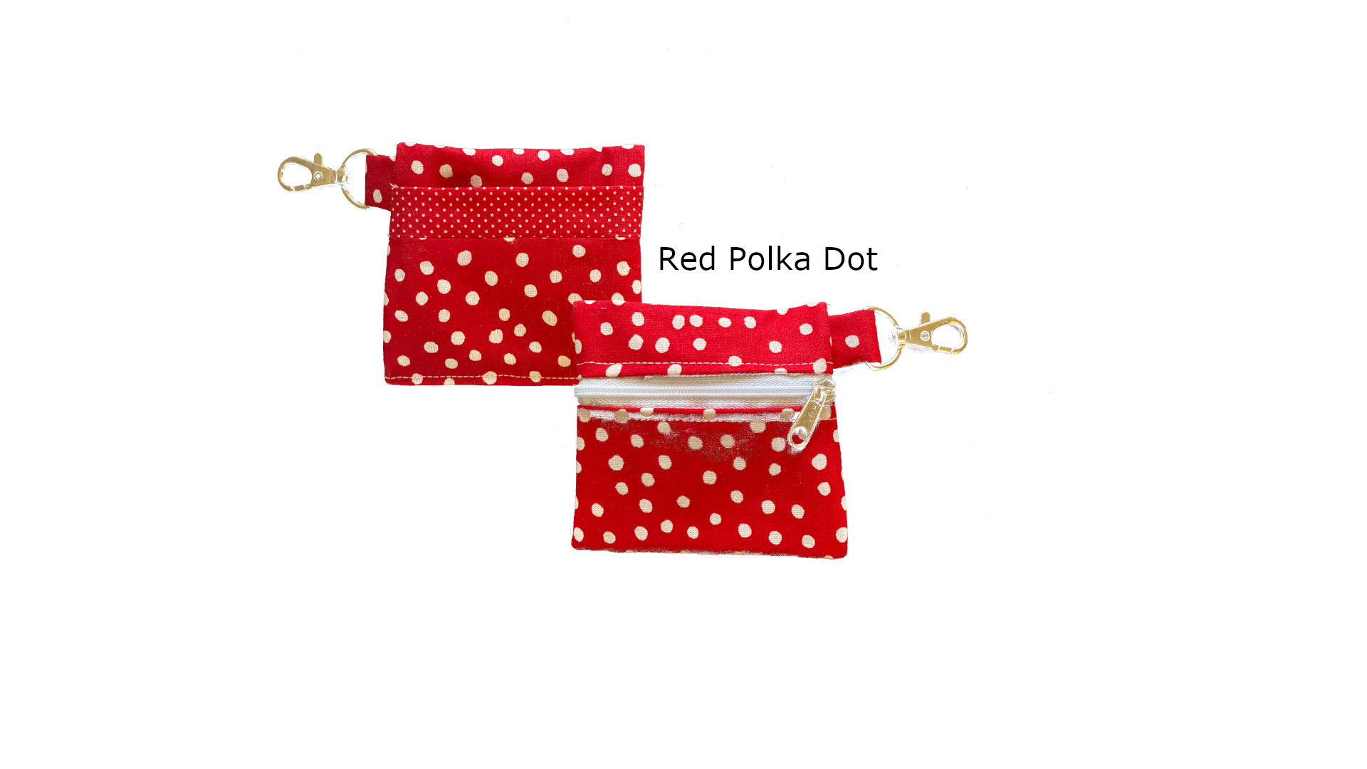 Red Polka Dots Keychain Pouch