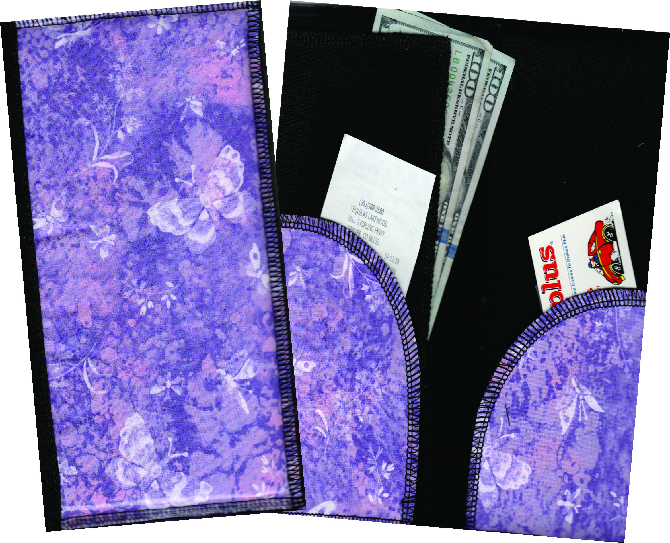 Server Wallet / Book  Butterfly Purple