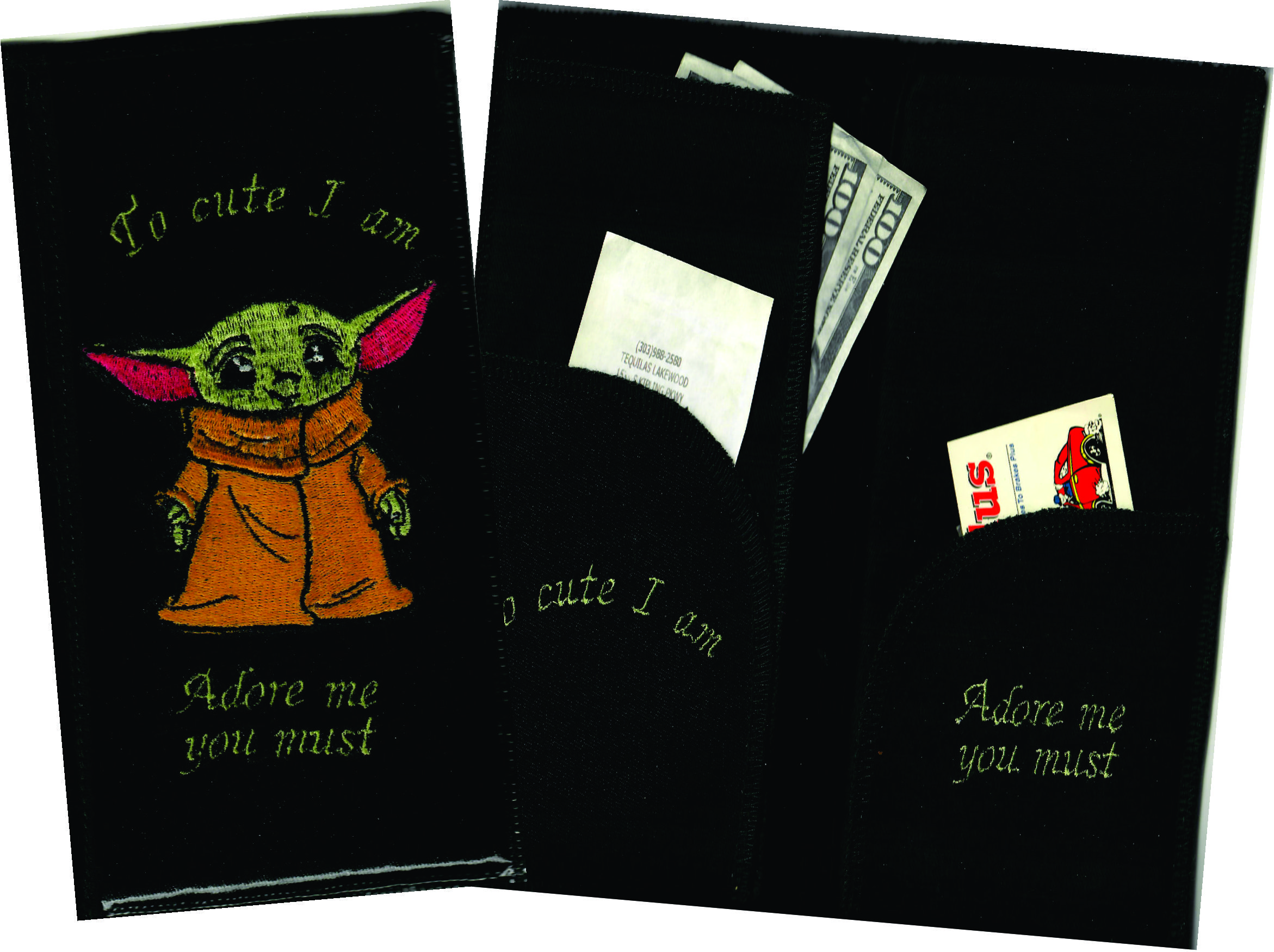 Server Wallet / Book  Baby Yoda Embroidery