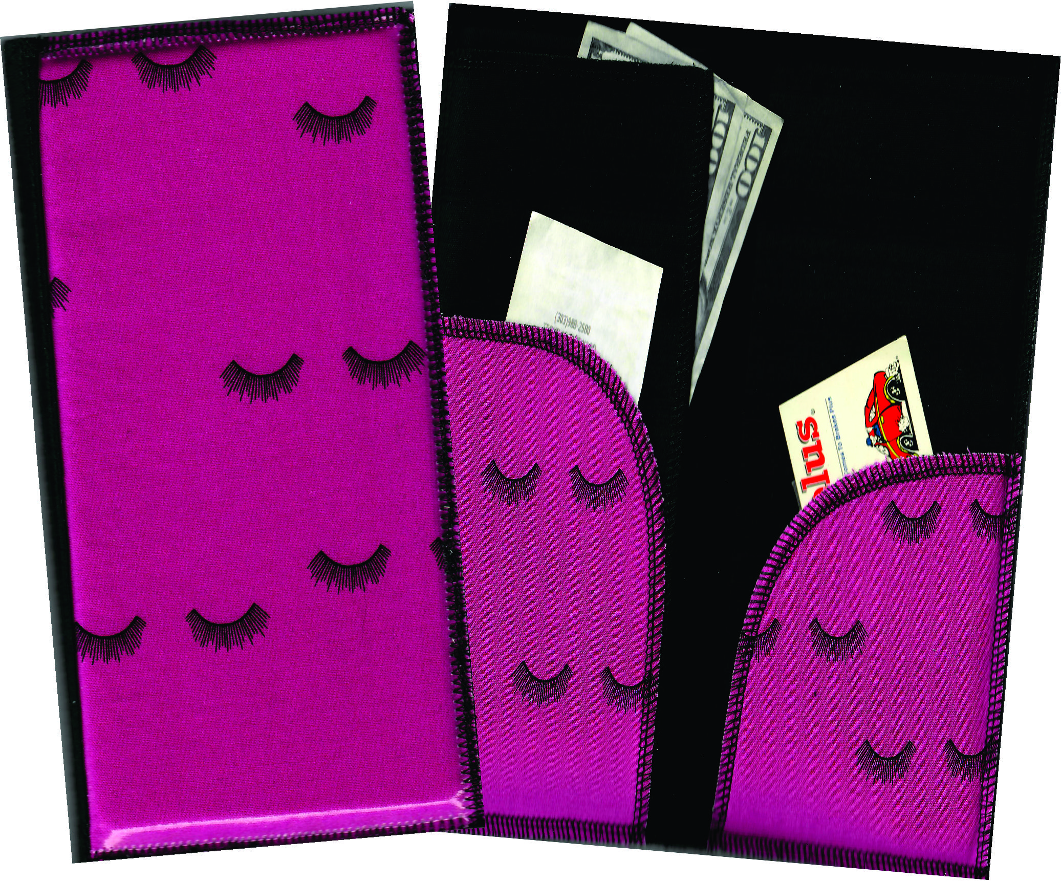 Server Wallet / Book  Pink Eyelashes