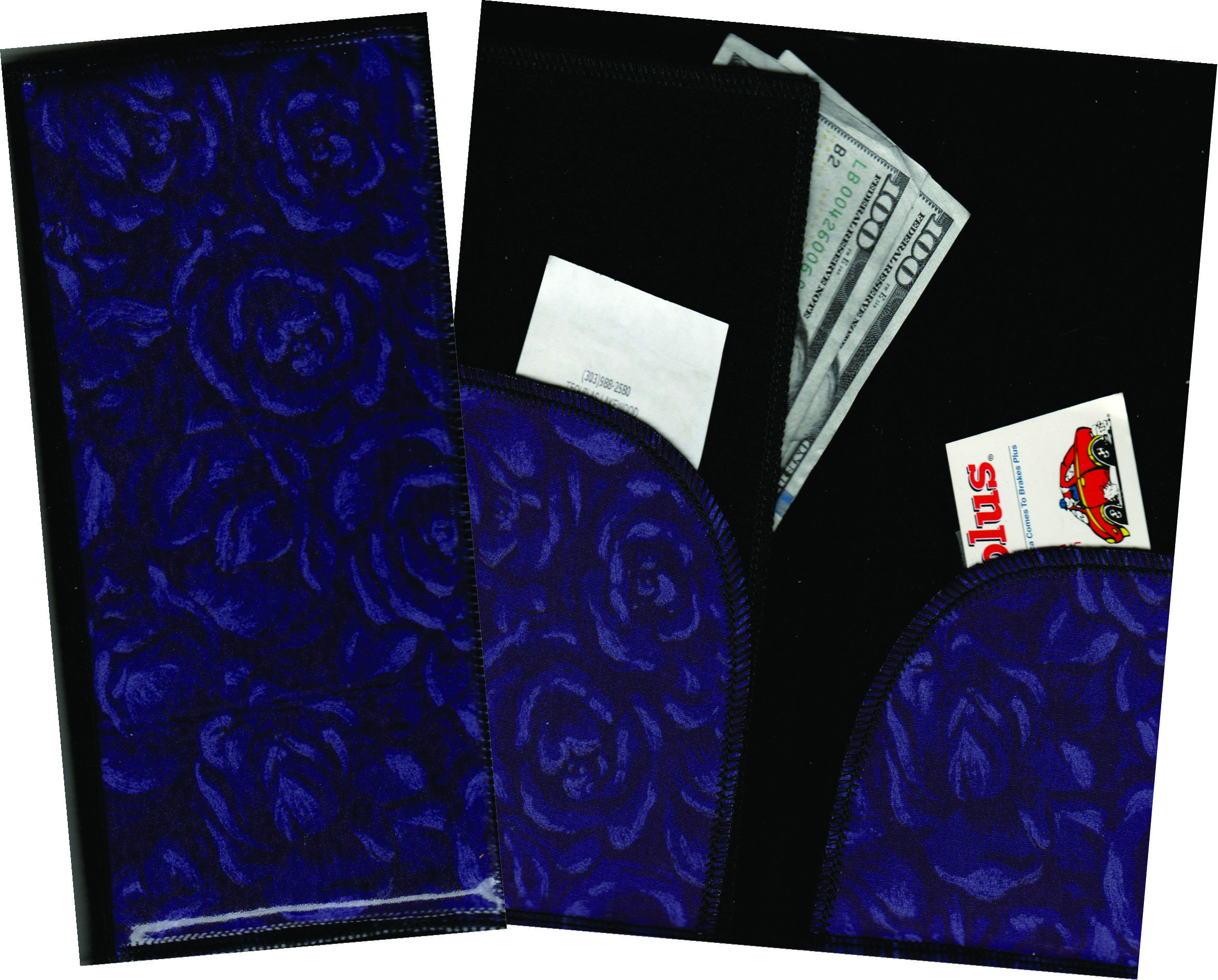 Server Wallet / Book  Purple Roses