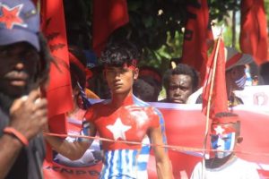 Massa rakyat Papua barat yang demo damai di Manokwari. (Dok KNPB)