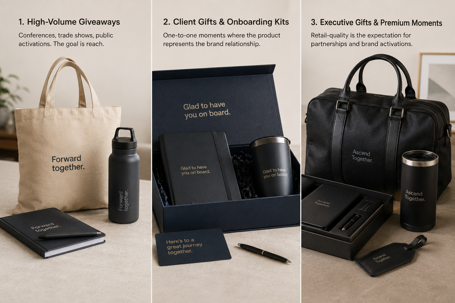 Detailed premium corporate gift product construction
