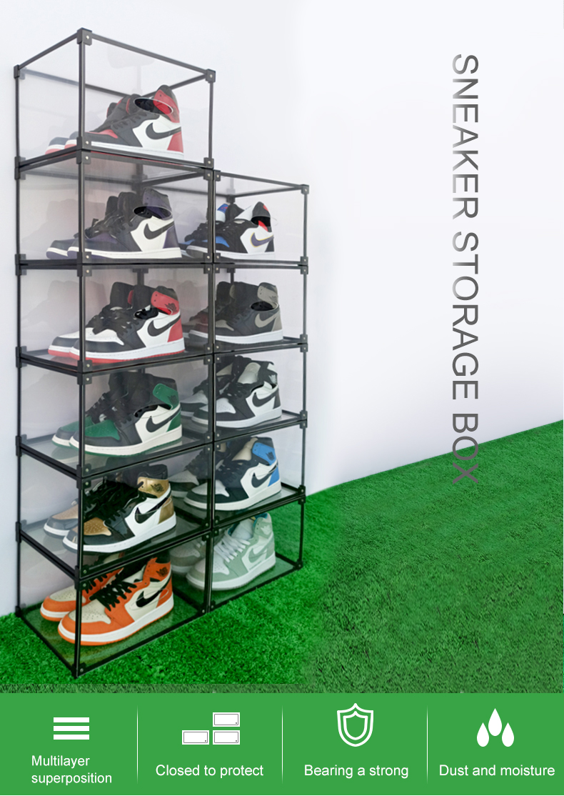 shoe box storage box on Showcase Shoe Box With Drawer Acrylic Shoe Box Display Custom Put Sneaker Box From China Tradewheel Com