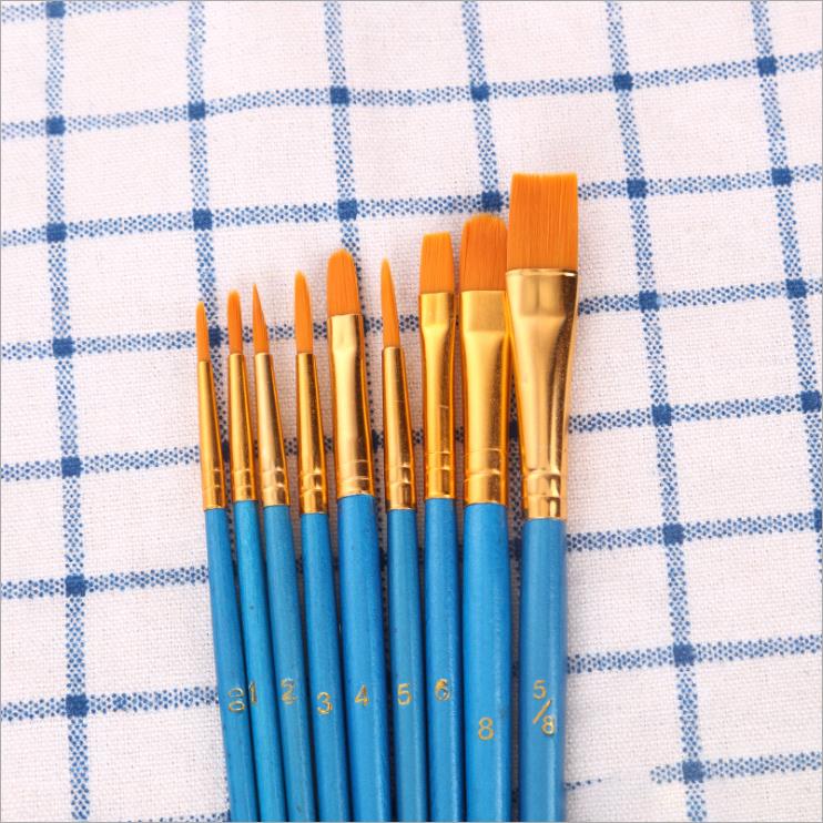 10pcs Art Acrylic Fine Fabric Paint Brush For Kids Oil Painting from China
