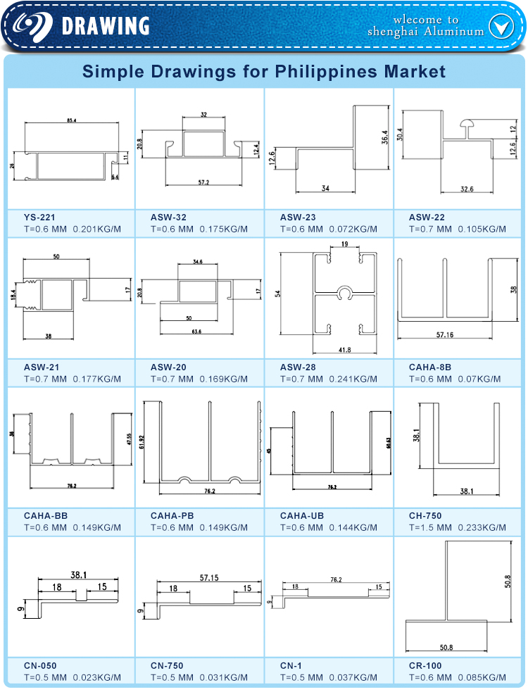 Philippines 798 Series Powder Coated Aluminum Profiles Frames For philippines-798-series-powder-coated-aluminum-profiles-frames-for